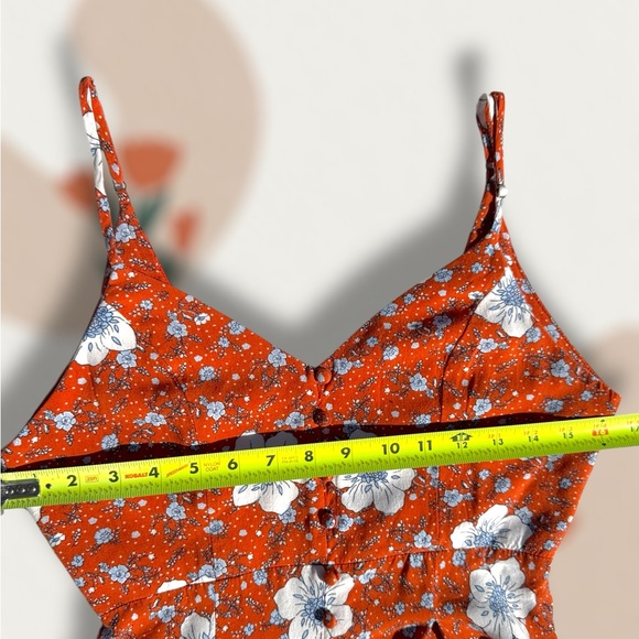 Forever 21 Orange Floral Spaghetti-Strap Jumpsuit - Picture 6 of 8